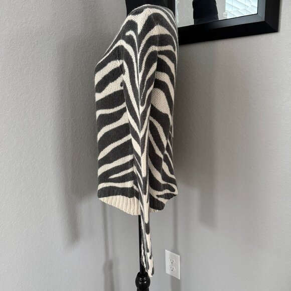 CALYPSO St. Barth 100% Cashmere Animal Print Zebra Sweater Small - Picture 5 of 9